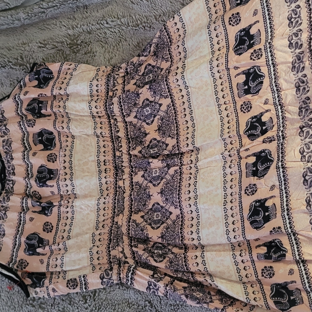 J for Justify Patterned Dress in Black and Cream